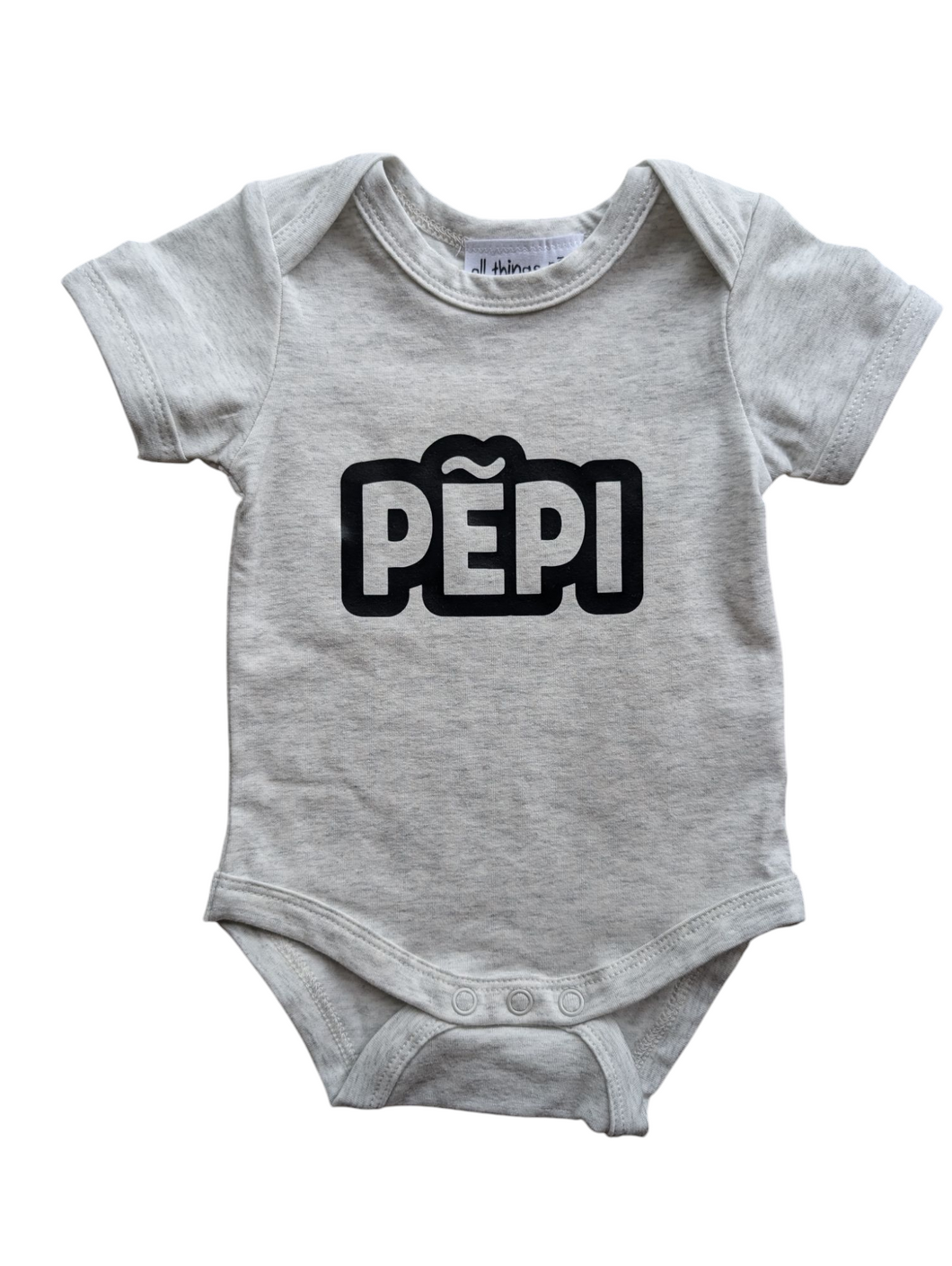 PĒPI onesie - Grey Marle/Black